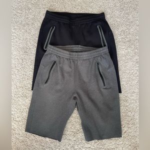Old navy knit fabric Shorts. Two Pair, one Gray and one Black, size Medium